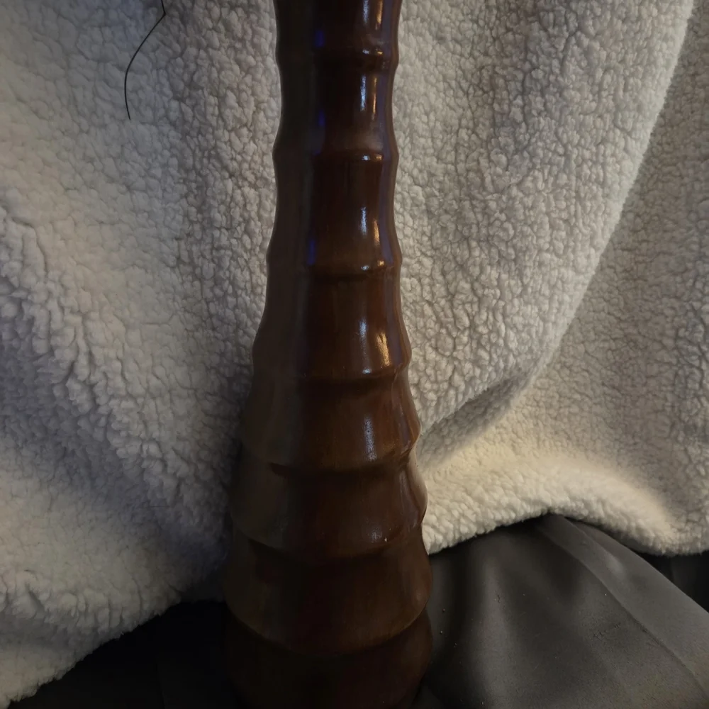 Elegant Handmade Natural Seagrass & Dried Florals in MCM Amber Ceramic Vase
